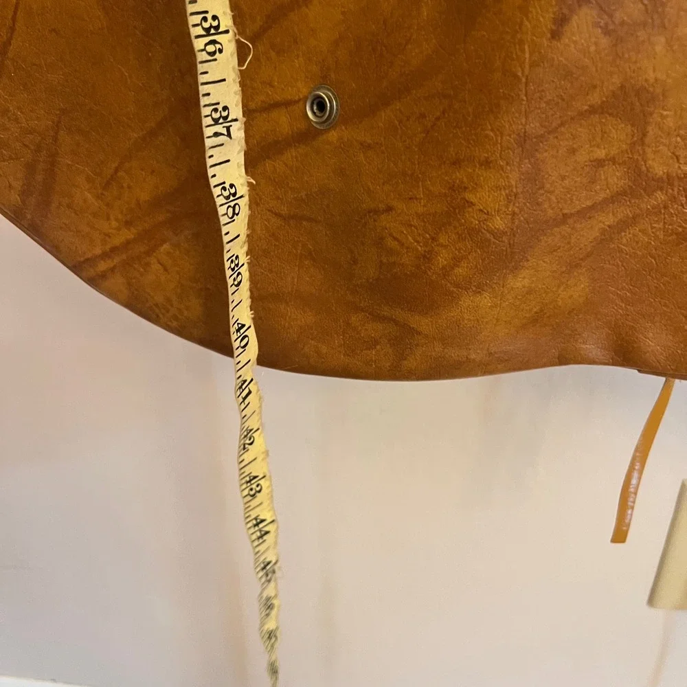 VTG Hanging American Tourister Garment Bag Tan Faux Leather Folding Travel